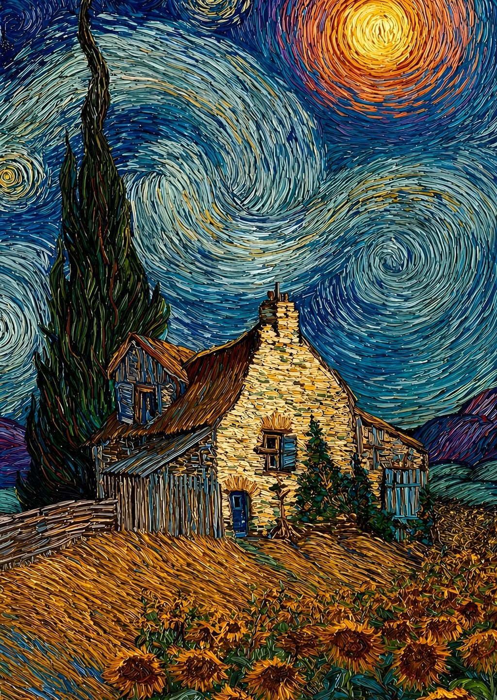 Van Gogh Stili: Ayçiçekli Çiftlik