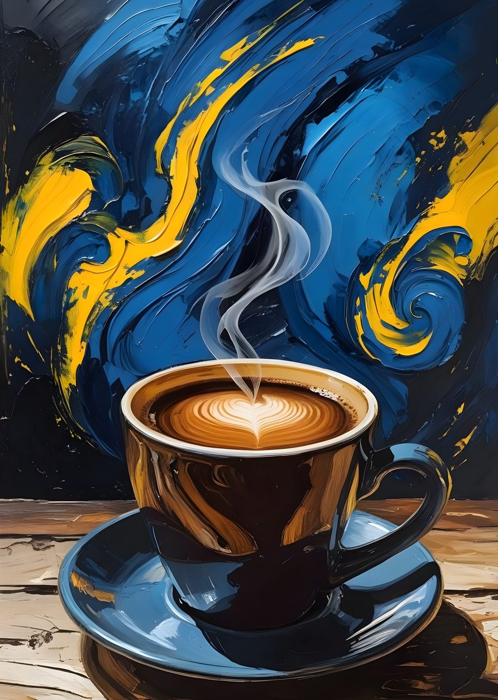 Kahve Bardaklı Sanat Tablosu
