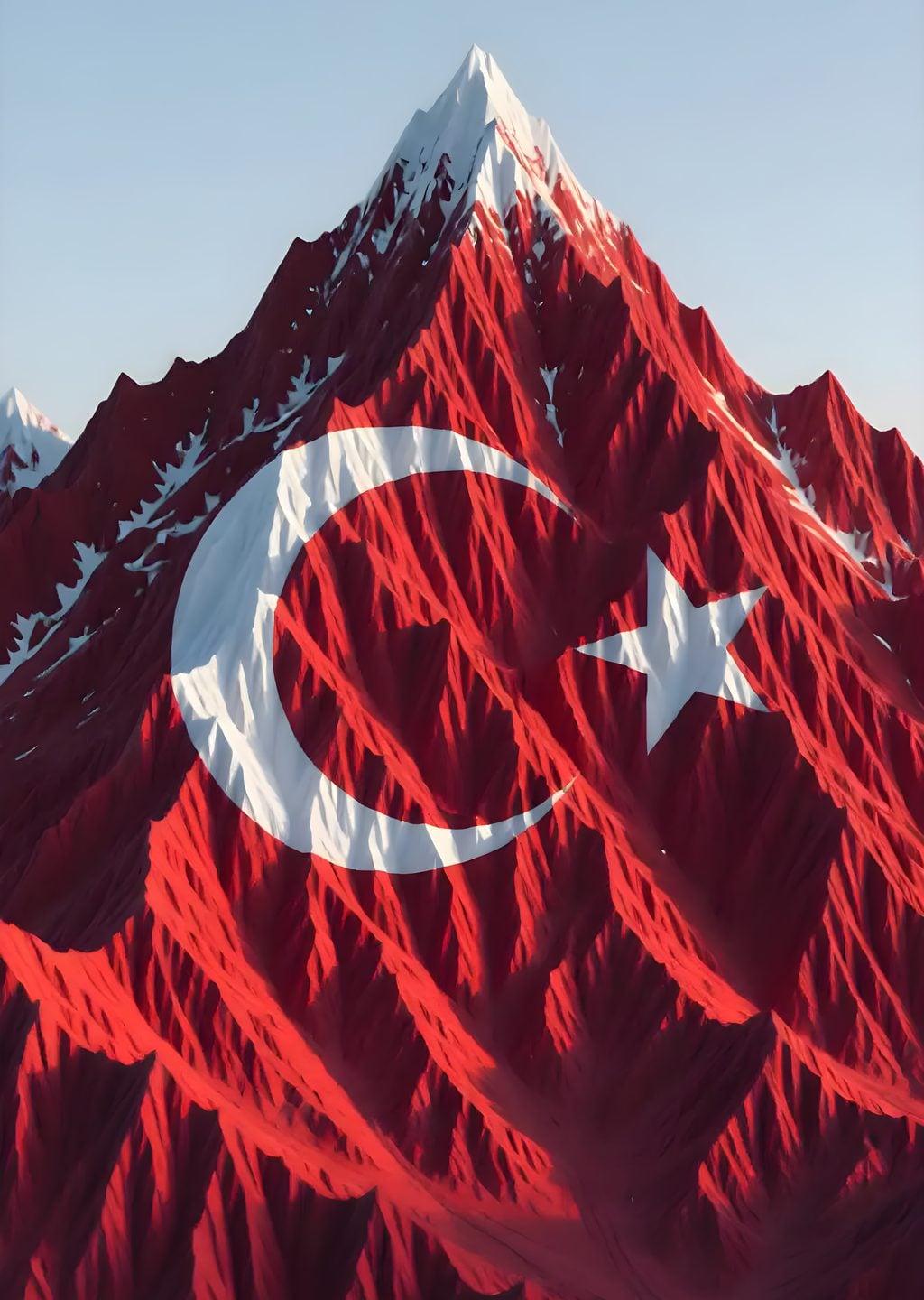 Karlı Dağlarda Türk Bayrağı