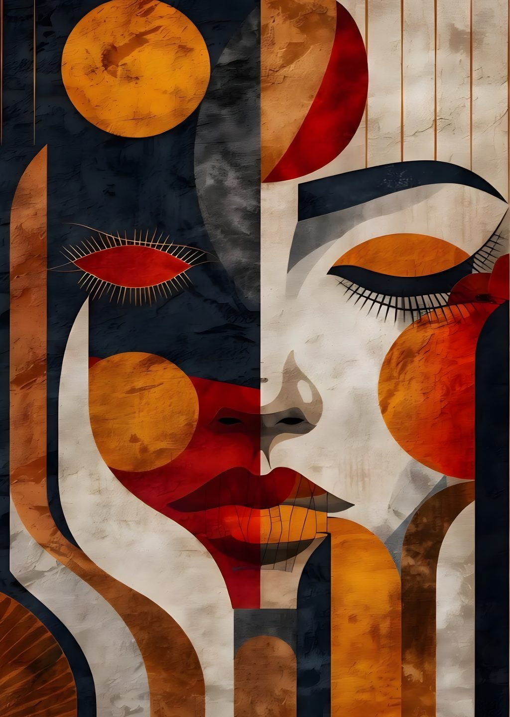 Abstract Yüz ve Daireler Sanatı