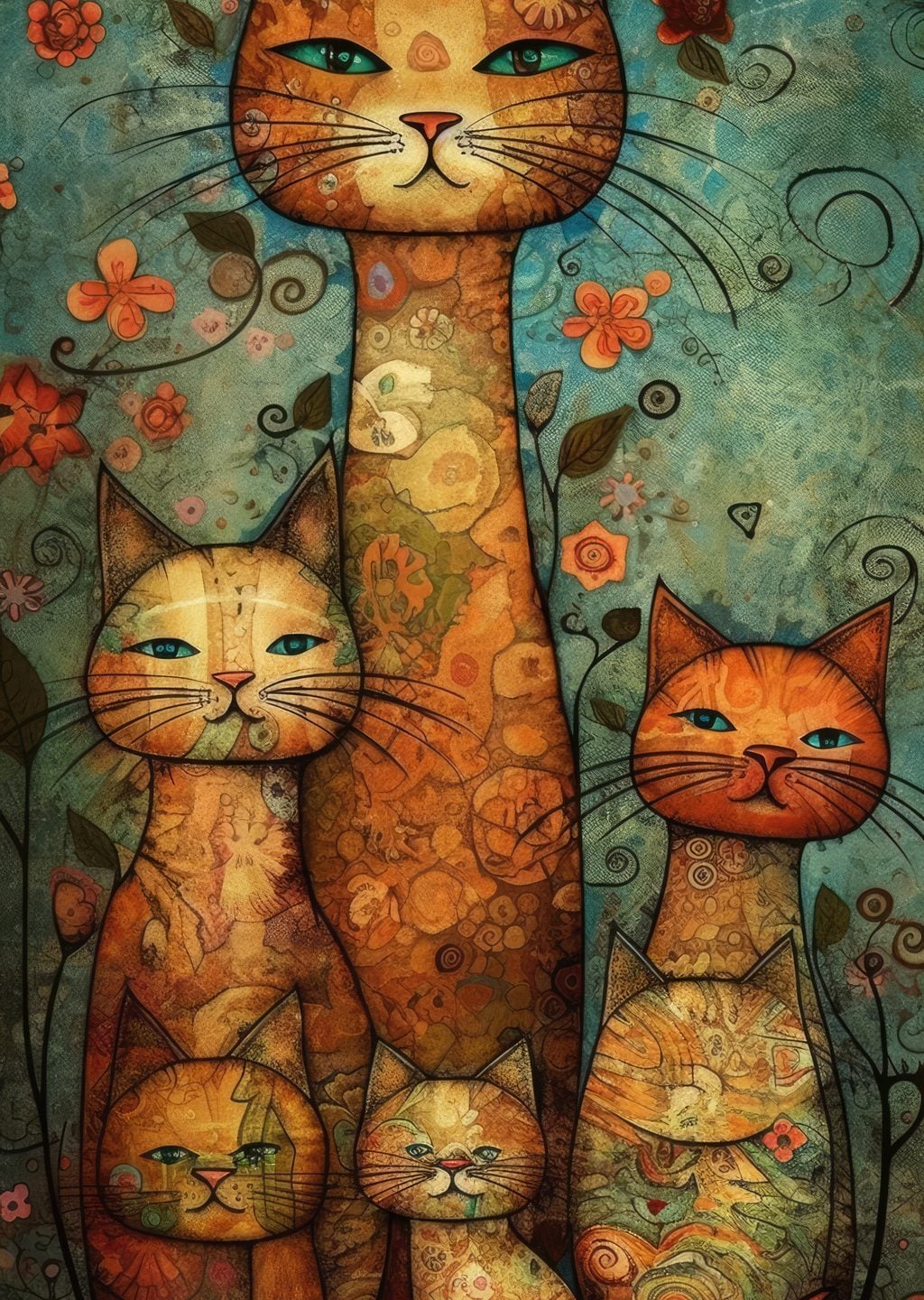 Renkli Kedi Ailesi: Sanat Eseri