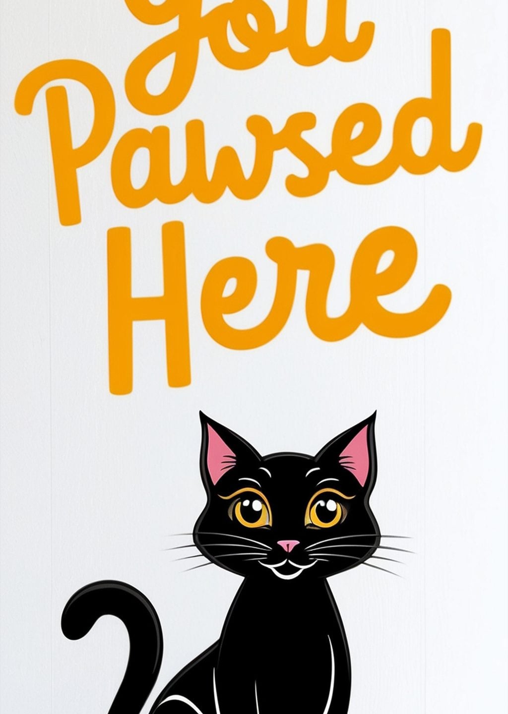 You Paused Here: Siyah Kedi İllüstrasyonu