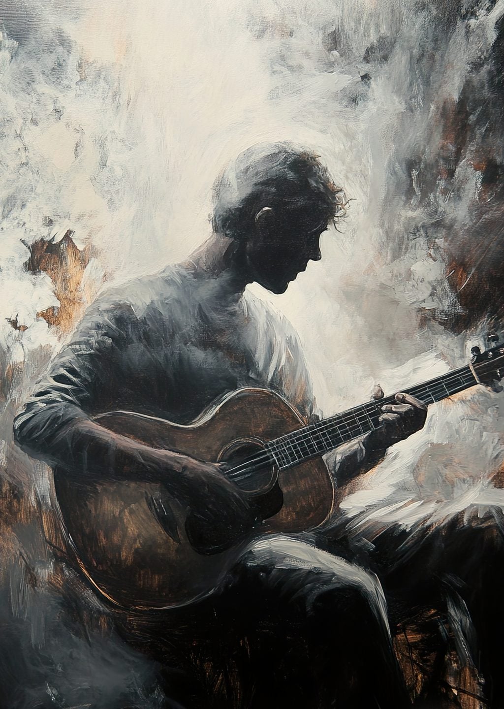 Müzik ve Sanatın Buluşması: Gitar Çalan Genç