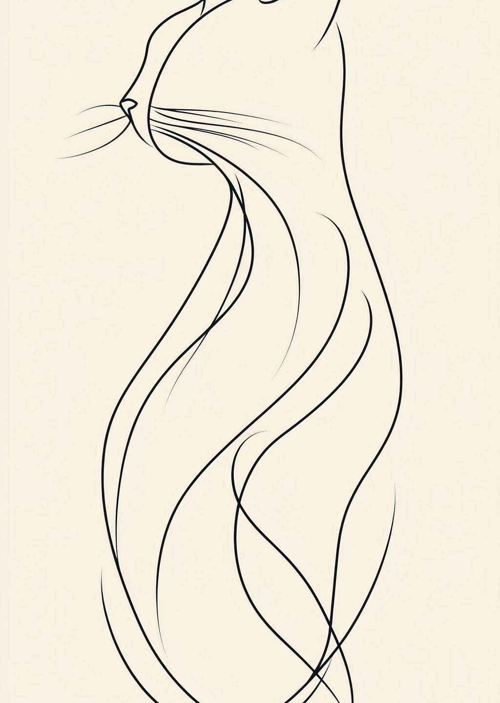 Minimalist Kedi İllüstrasyonu