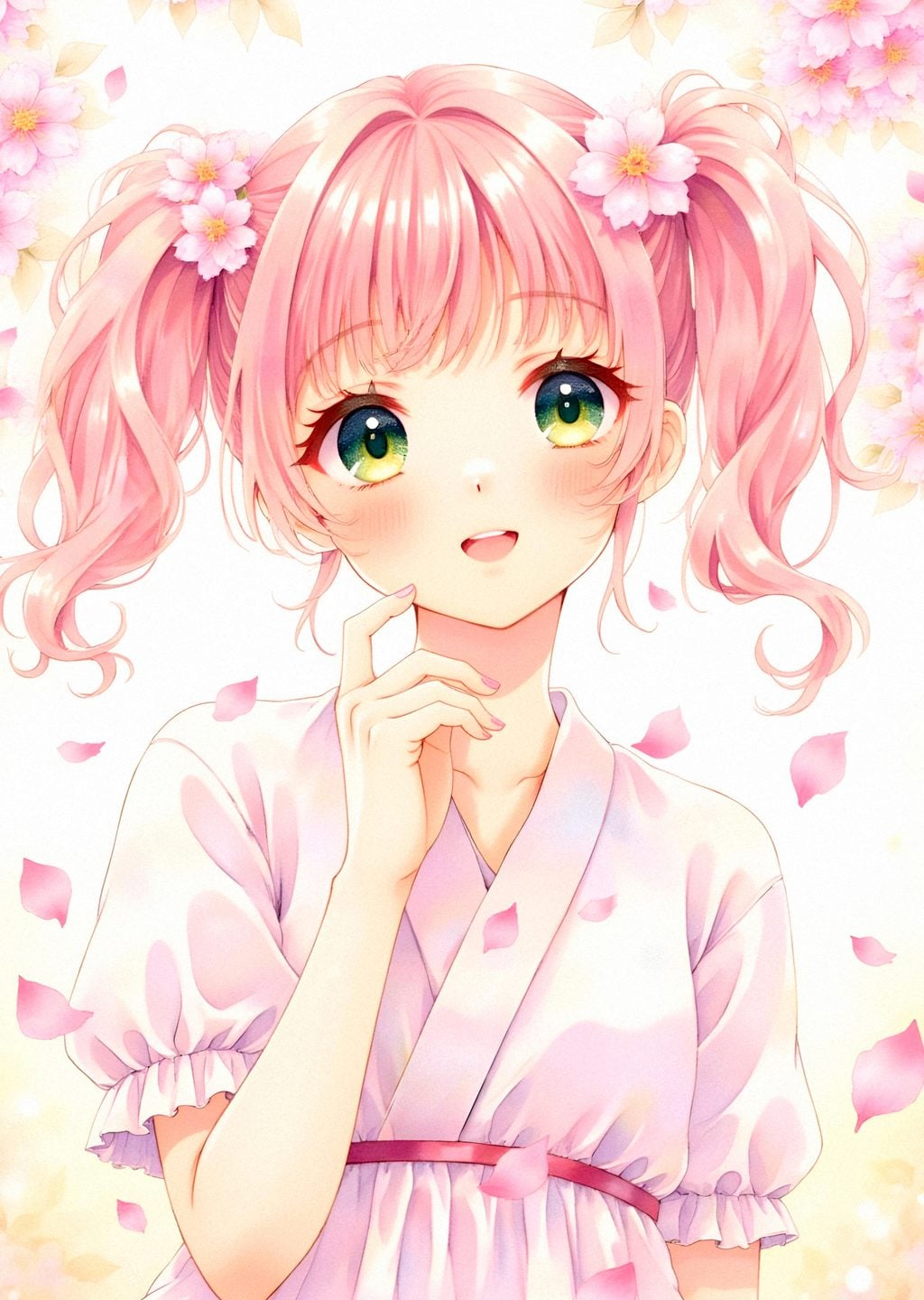 Pembe Saçlı Kawaii Kız