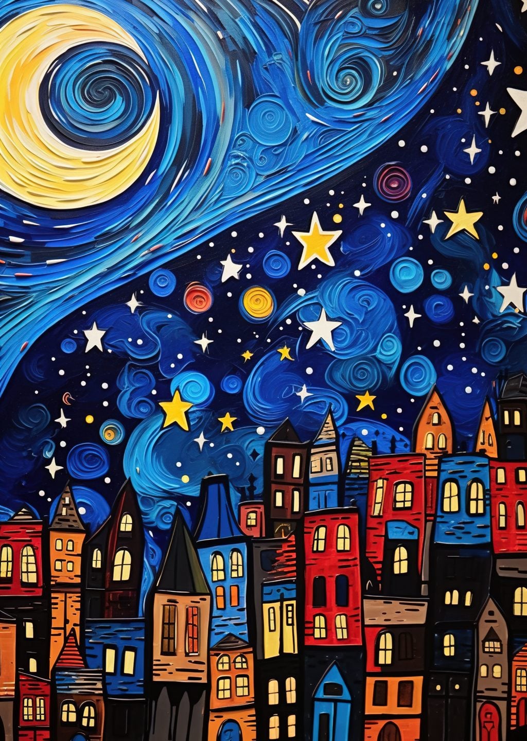 Yıldızlı Gece: Şehir Manzarası