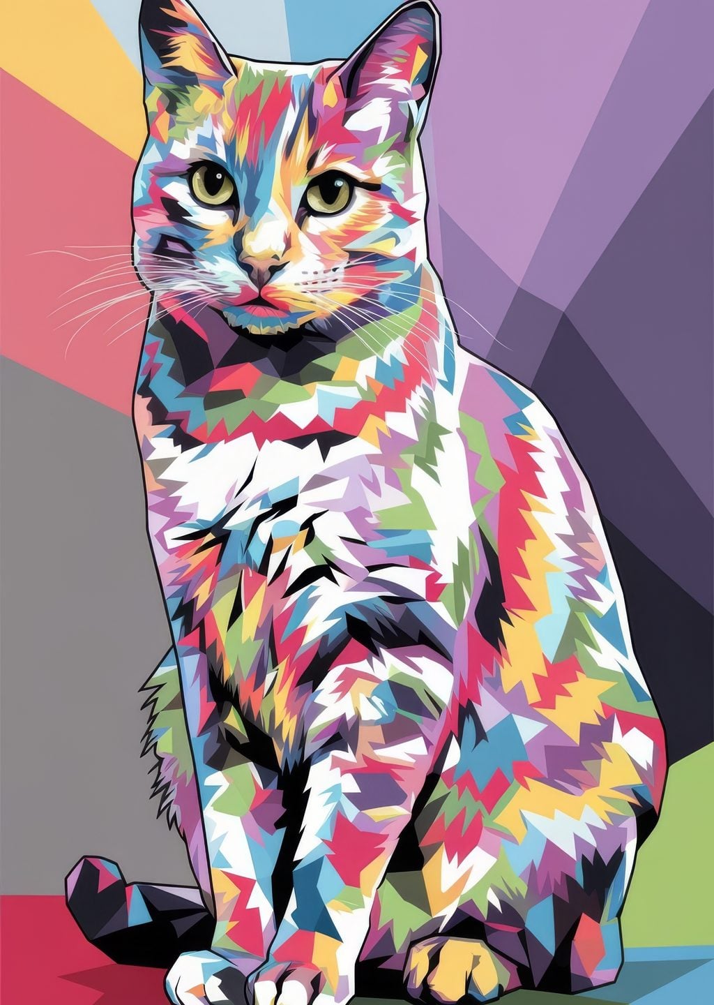 Renkli Kedi Portresi