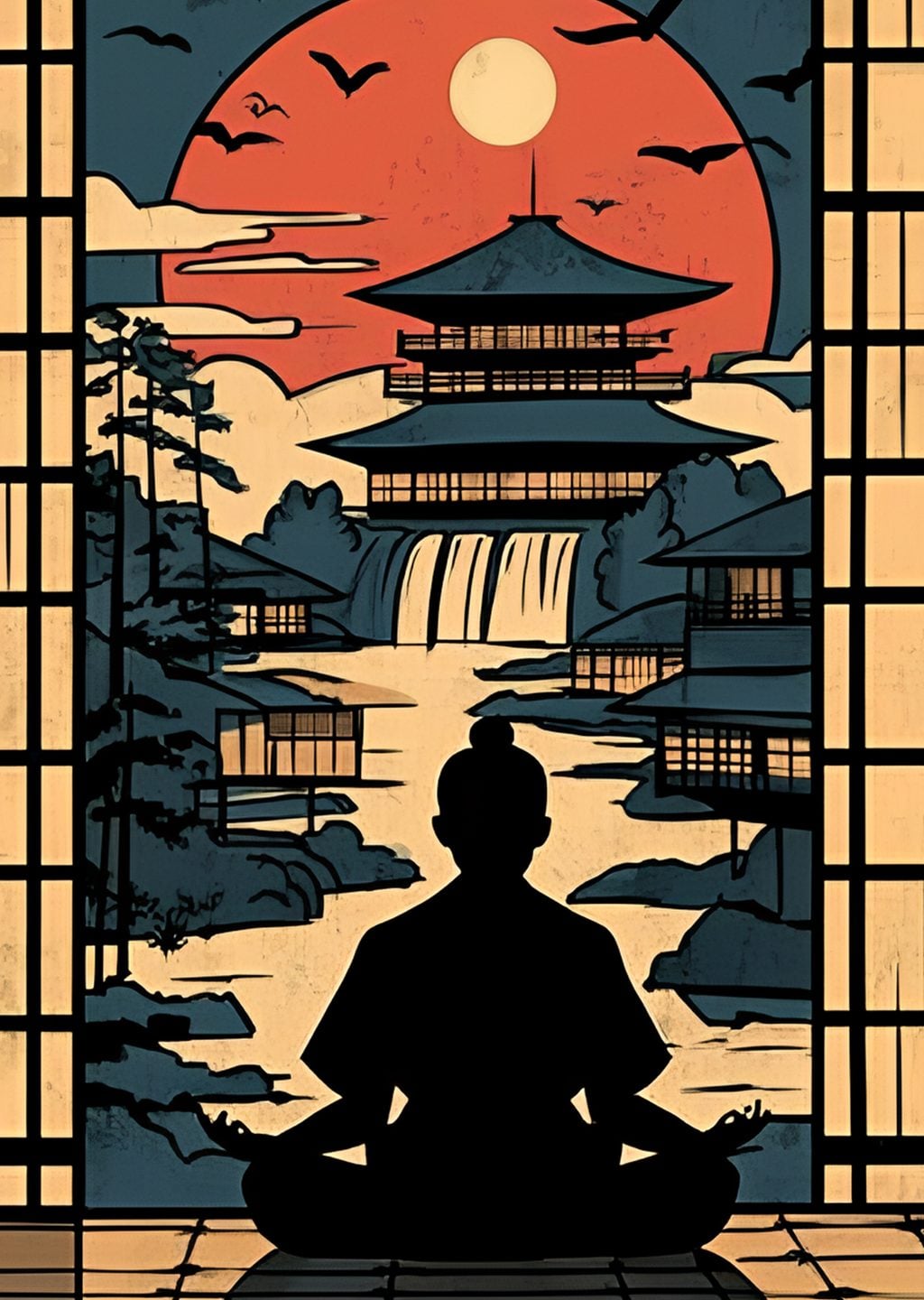 Meditasyon ve Japon Manzarası