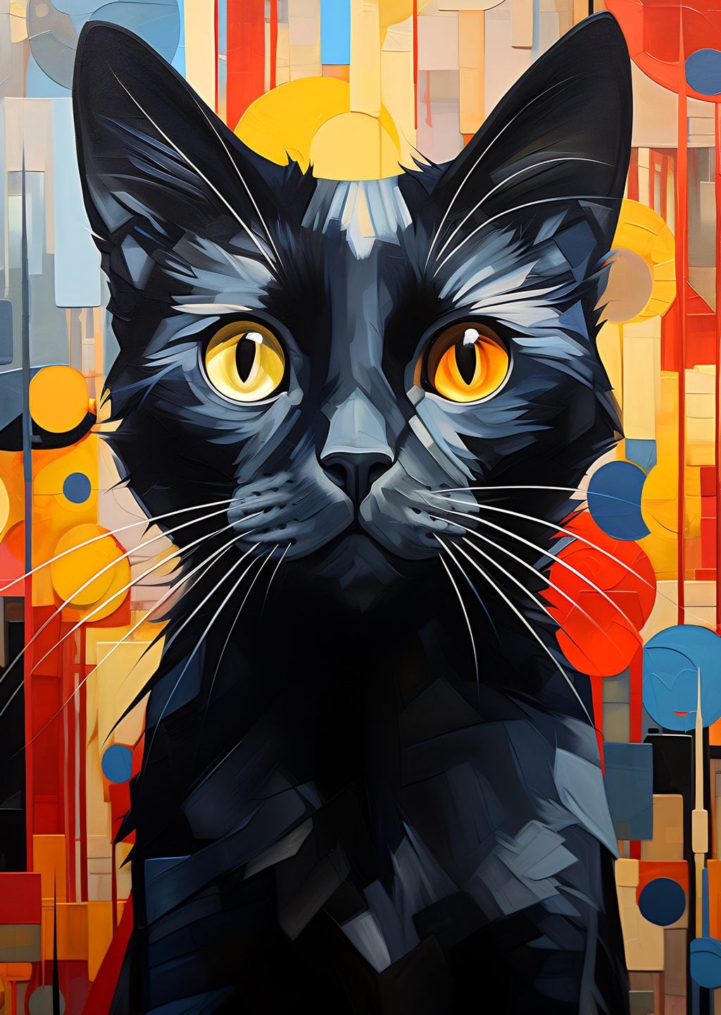 Soyut Sanat: Siyah Kedi Portresi