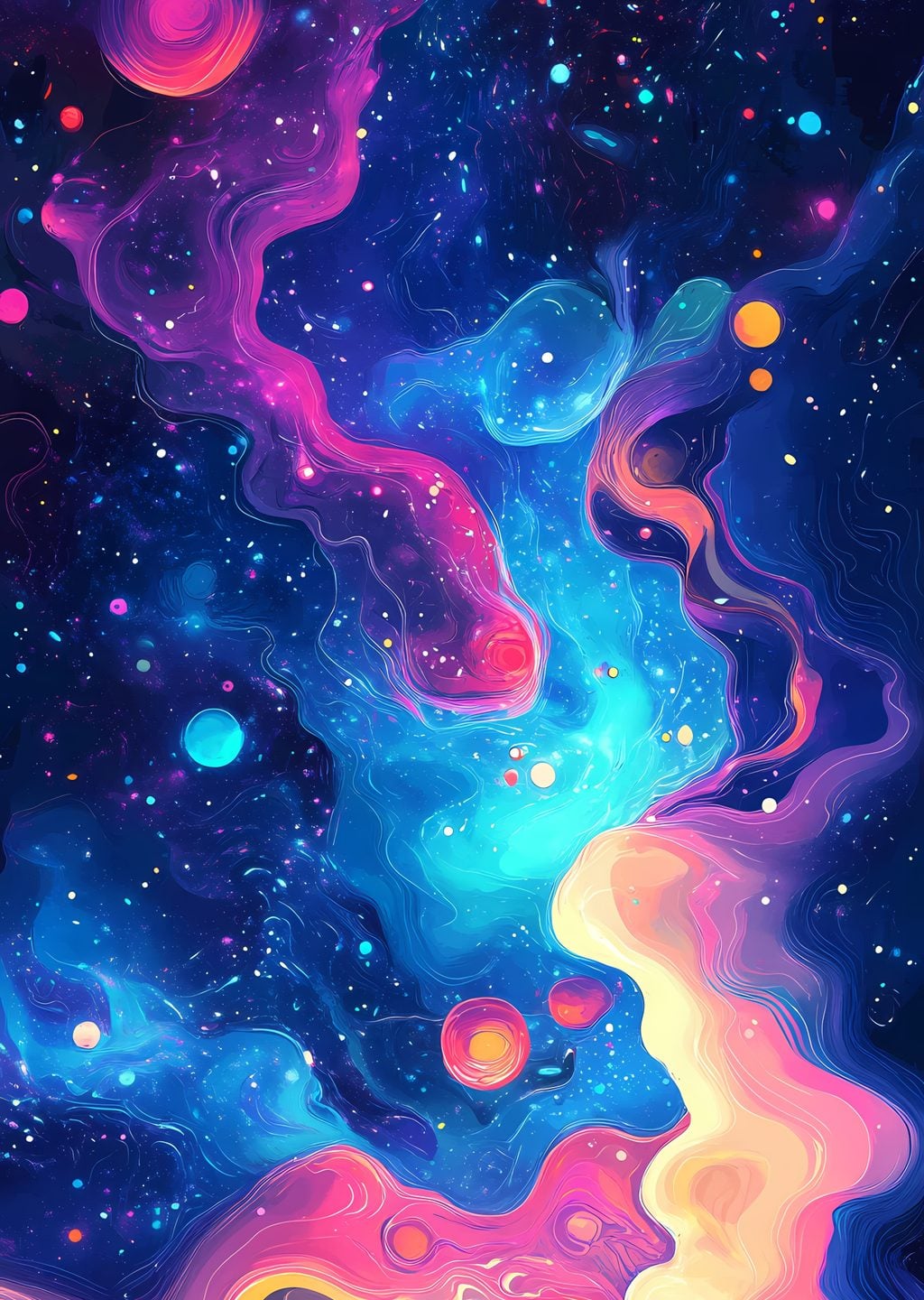 Uzay ve Galaksi: Renkli Soyut Sanat