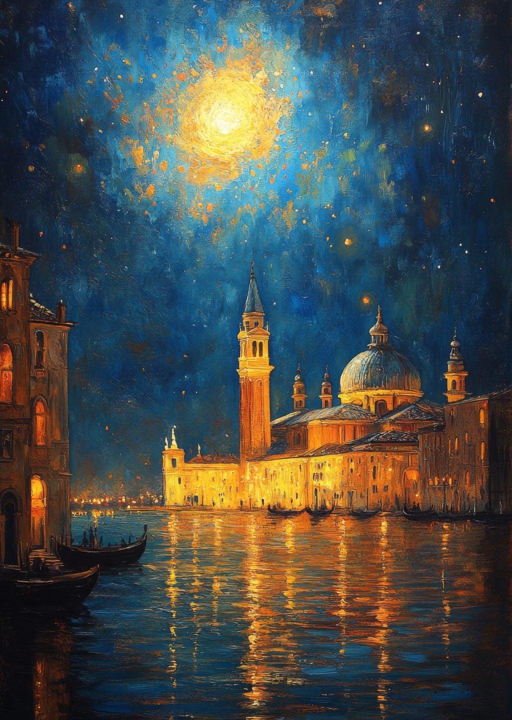 Venedik Kanalı Gece Manzarası