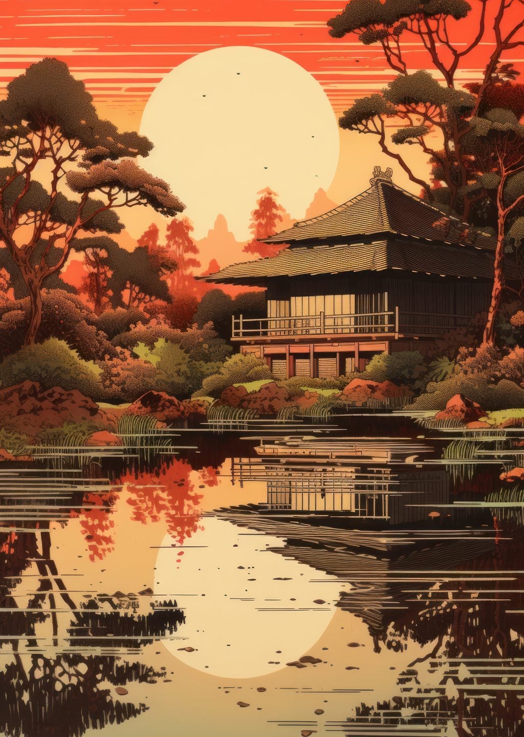 Japon Manzarası: Güneşin Doğuşu