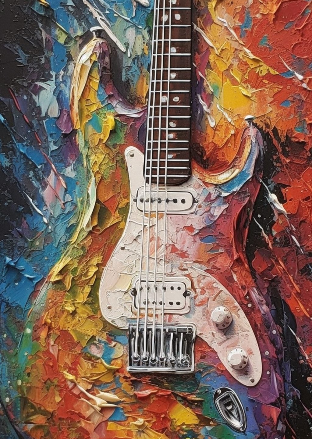 Renkli Elektrik Gitar Sanatı