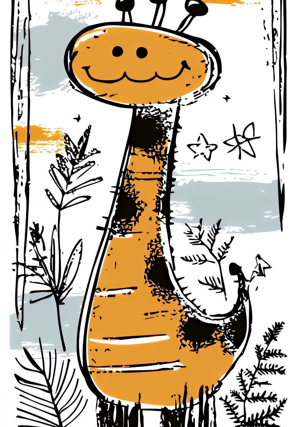 Sevimli Çizgi Giraffe