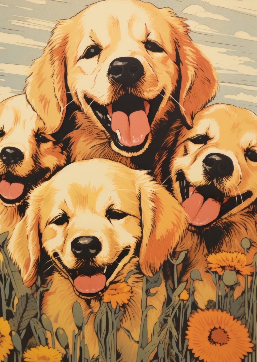 Sevimli Altın Retriever Yavruları