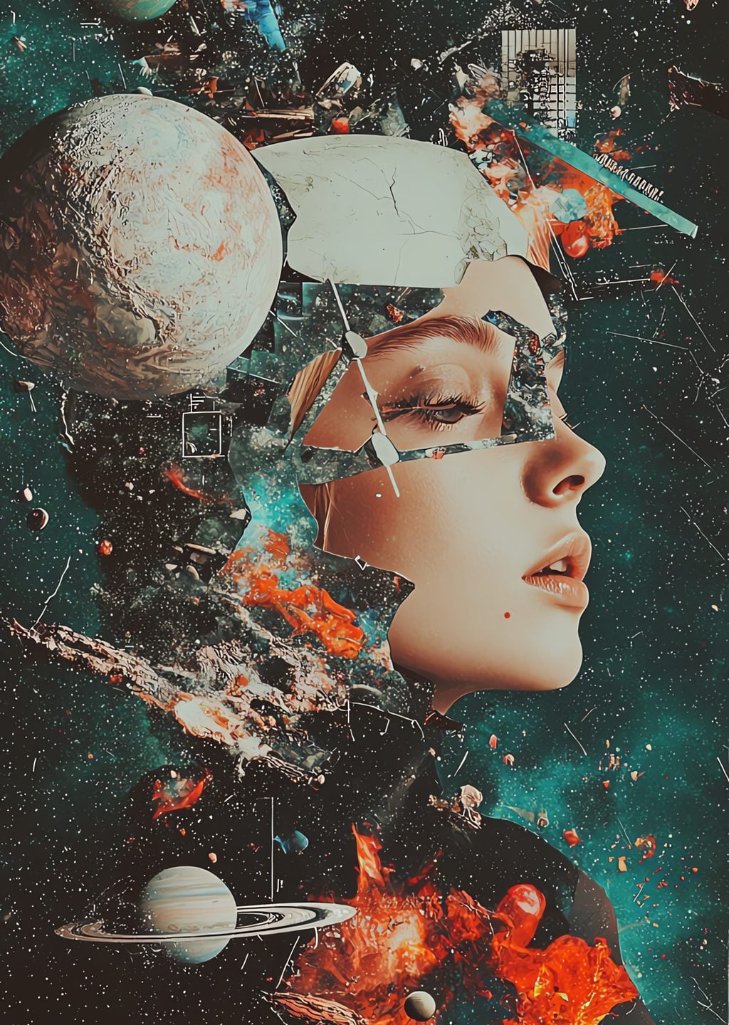 Uzay ve Astronomi Temalı Dijital Sanat Eseri