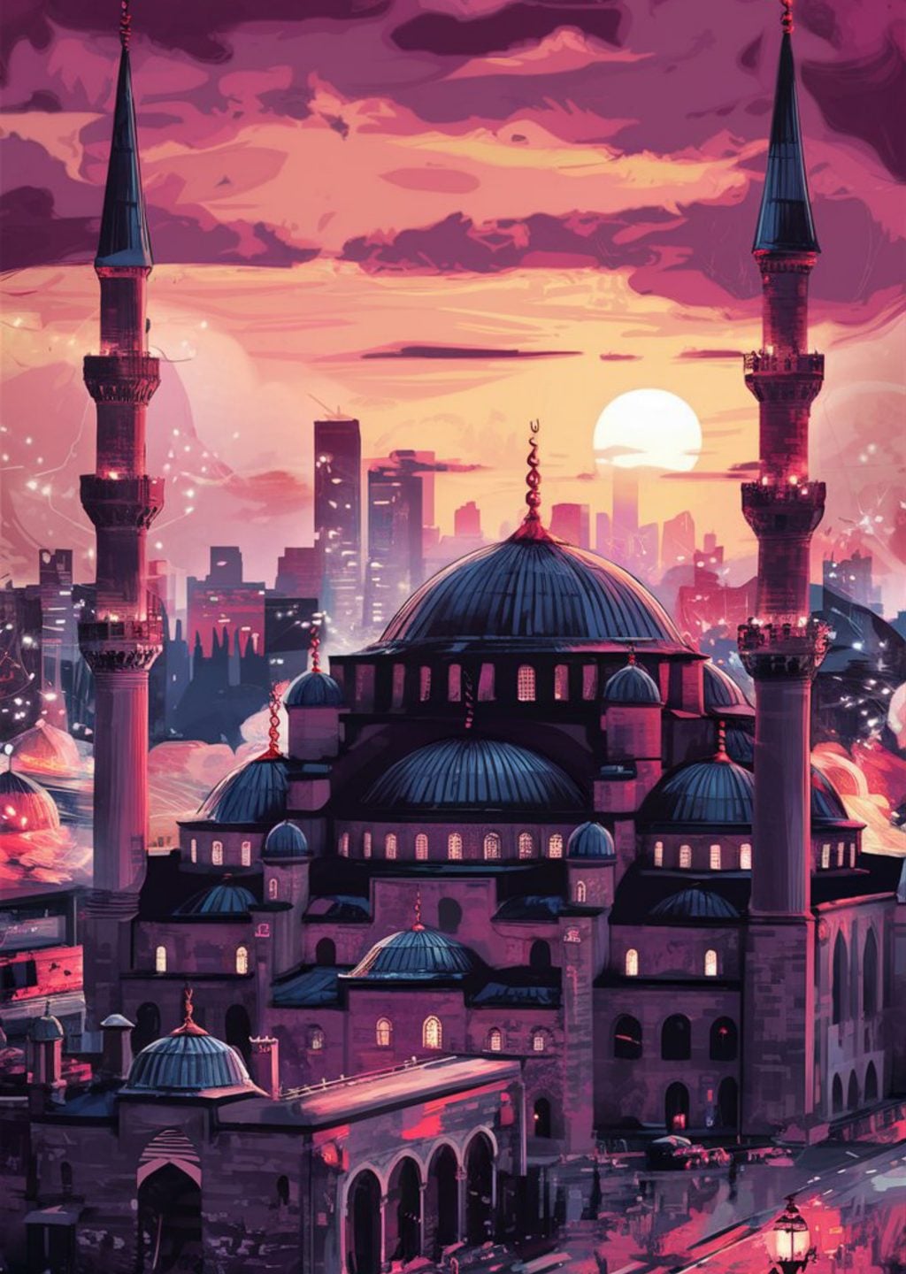 İstanbul'un Güzelliği: Camii ve Gün Batımı