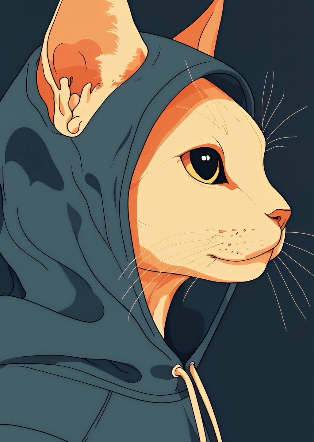 Kedi: Hoodie Giymiş Sevimli Karakter