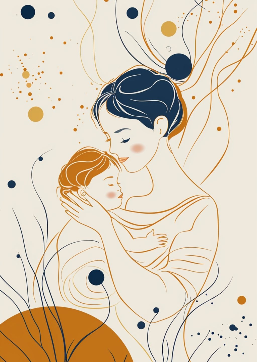 Anne ve Bebek İllüstrasyonu