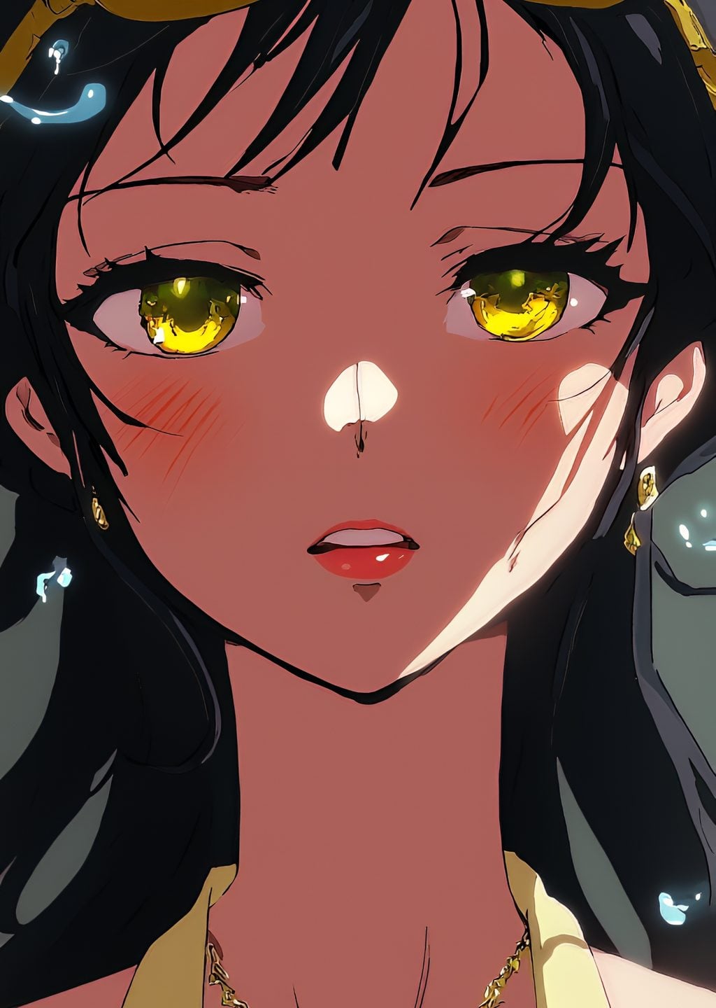 Altın Gözlü Anime Kız Portresi