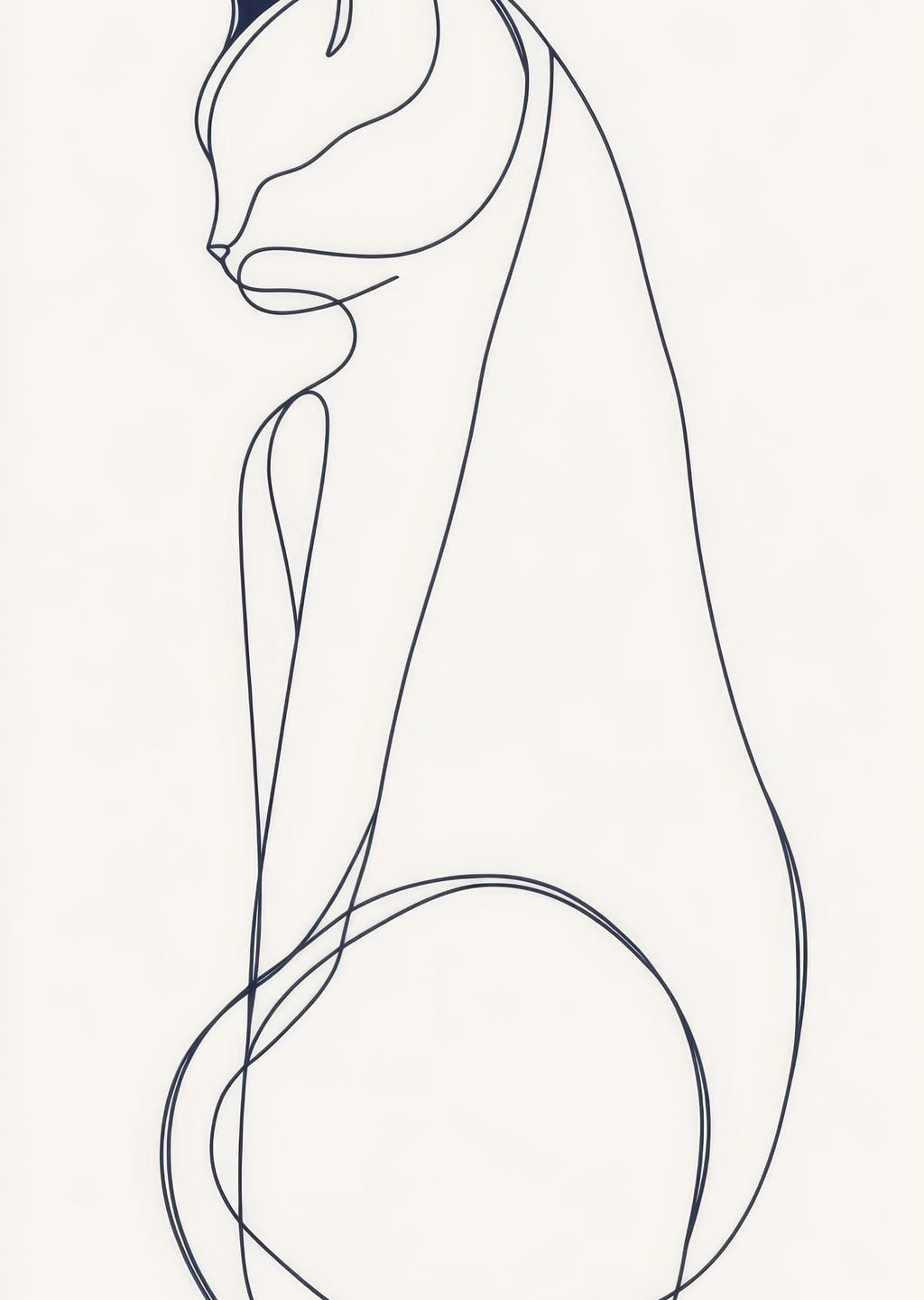 Minimalist Kedi İllüstrasyonu