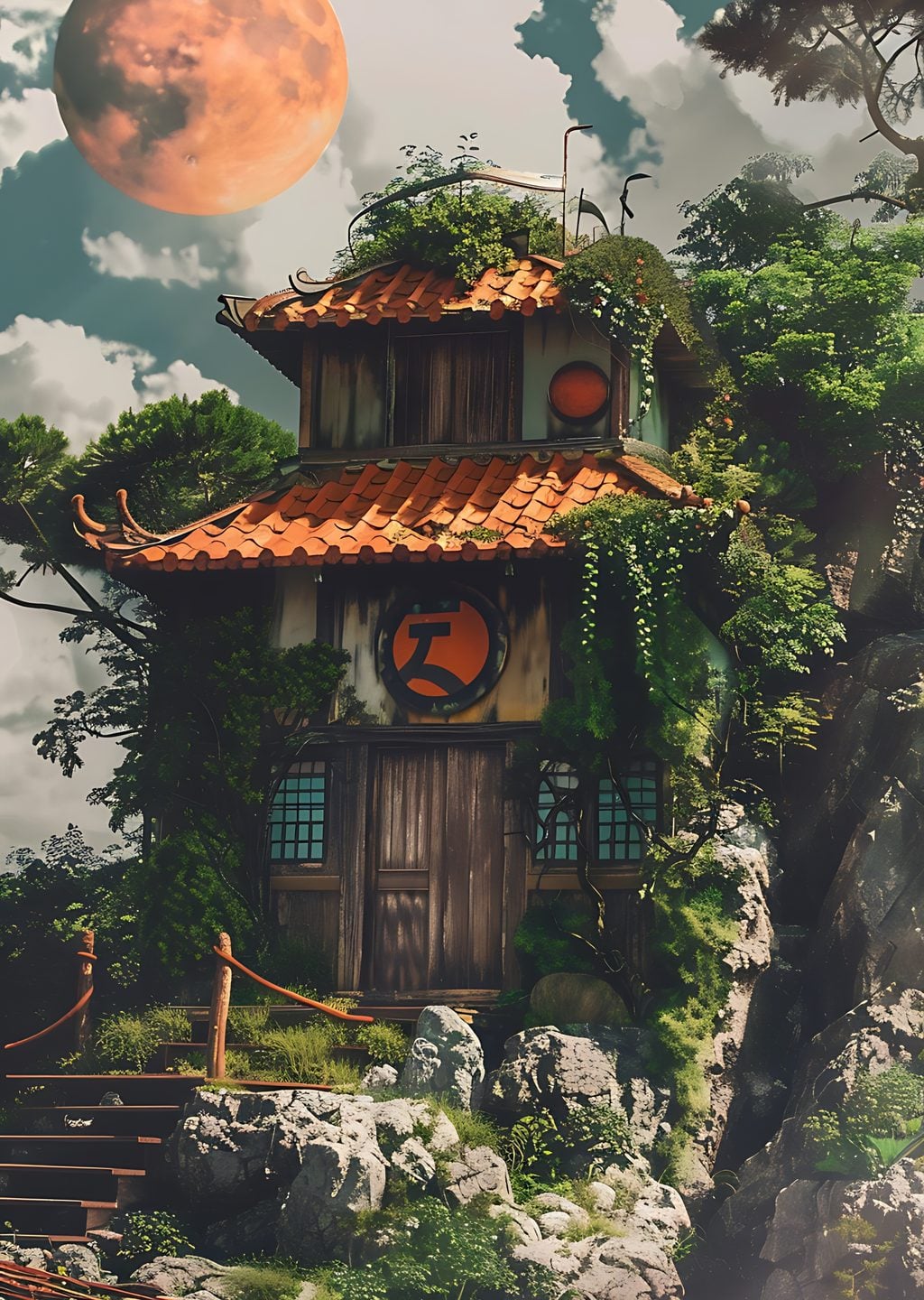 Doğal Ortamda Pagoda Tarzı Ev