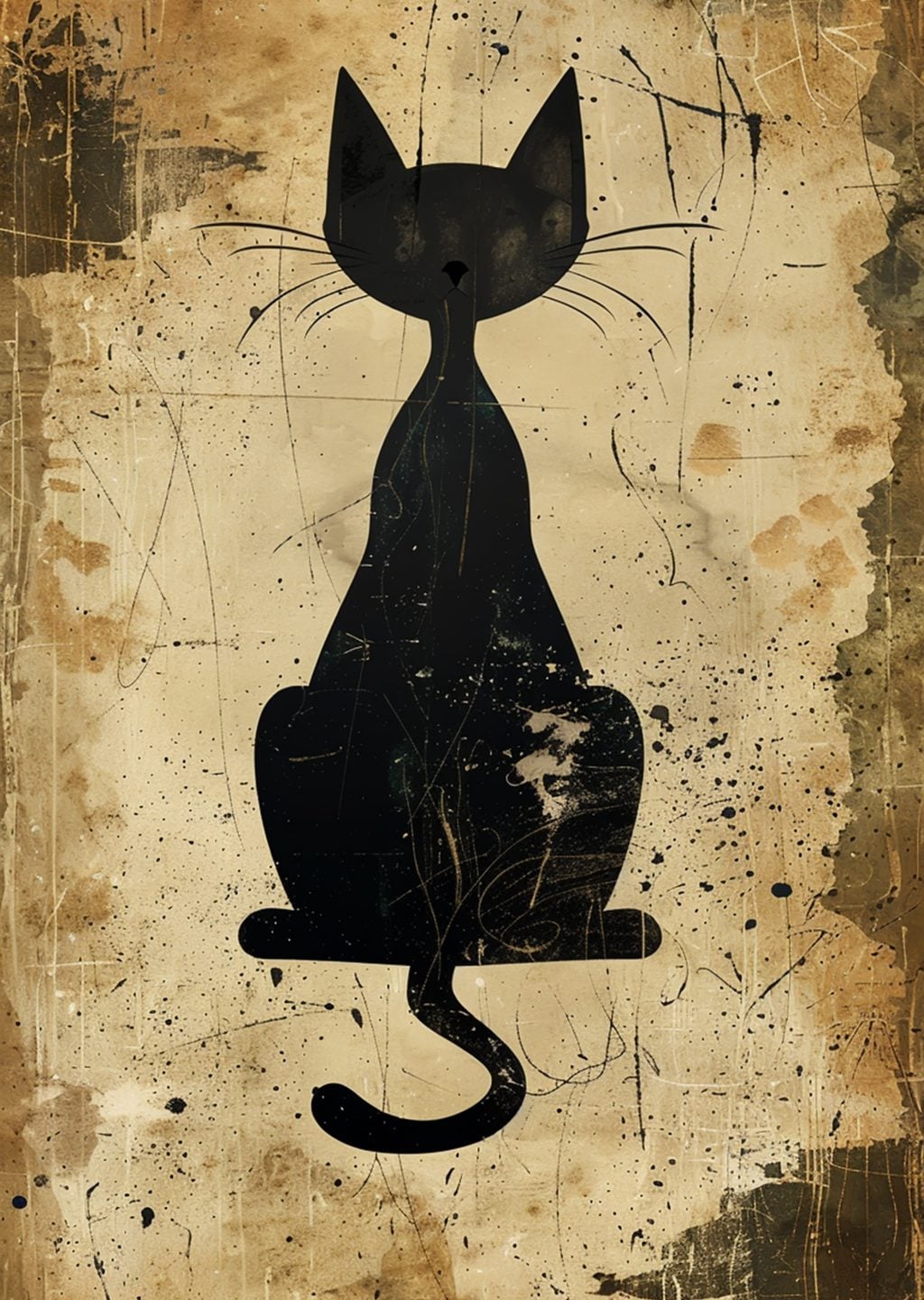 Minimalist Siyah Kedi İllüstrasyonu