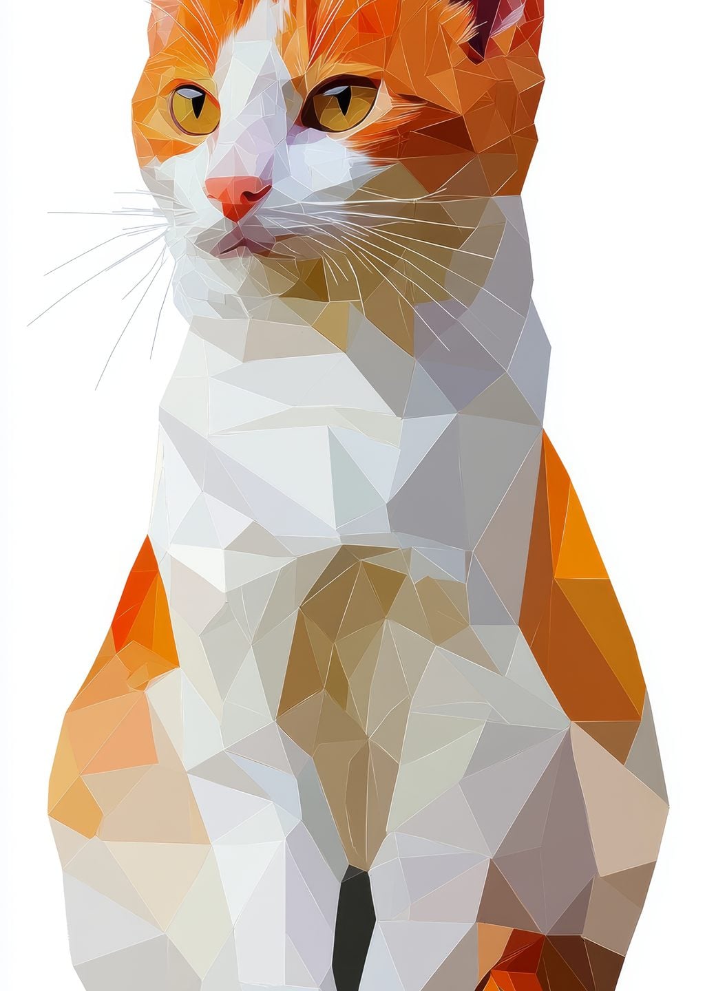Geometrik Kedi İllüstrasyonu