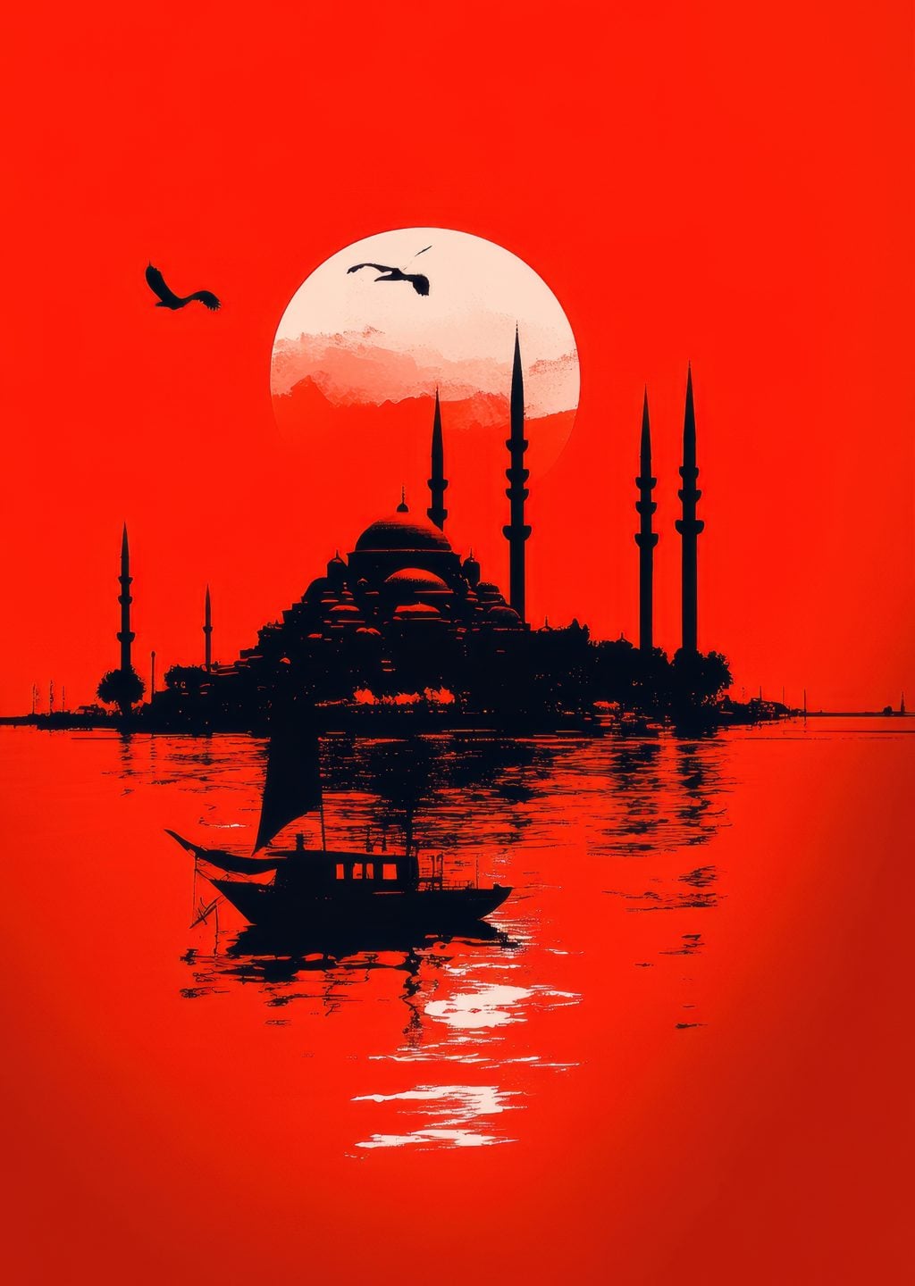 İstanbul Silueti: Kırmızı Göz Alıcı Manzara