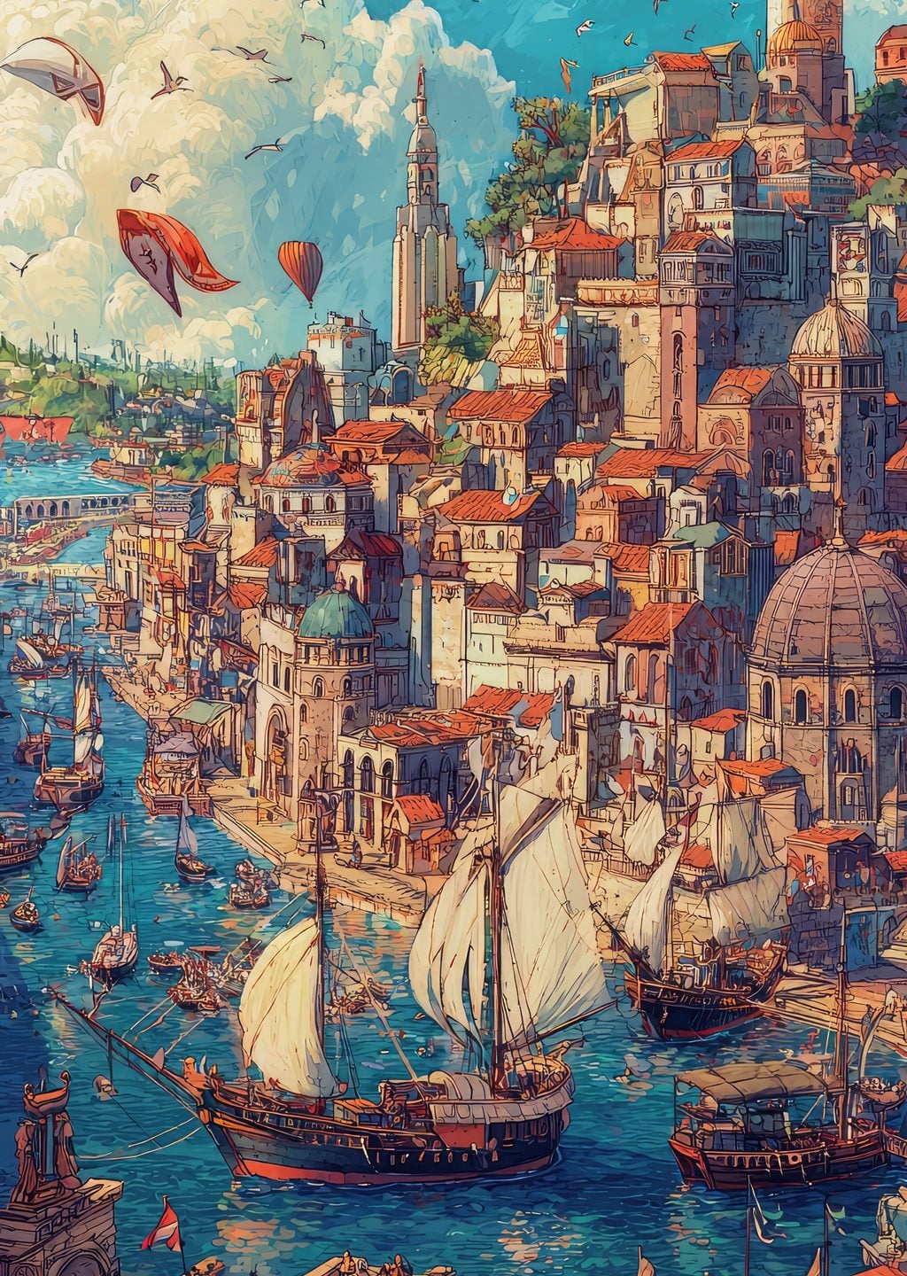 Renkli Kanal Şehir Manzarası