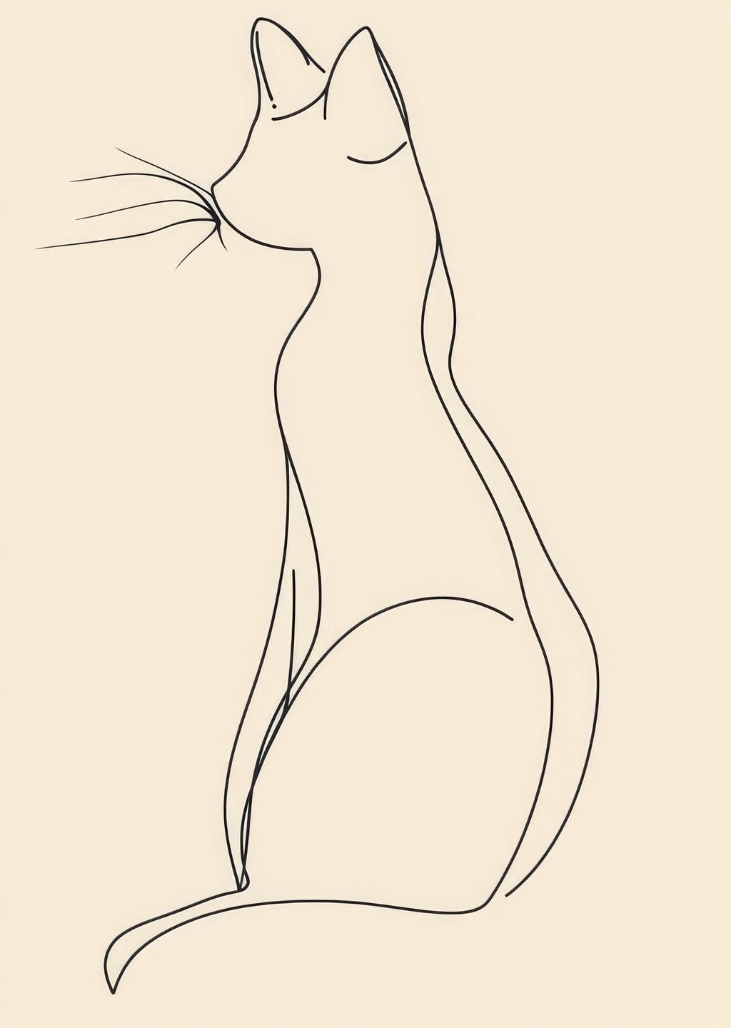 Minimalist Kedi İllüstrasyonu
