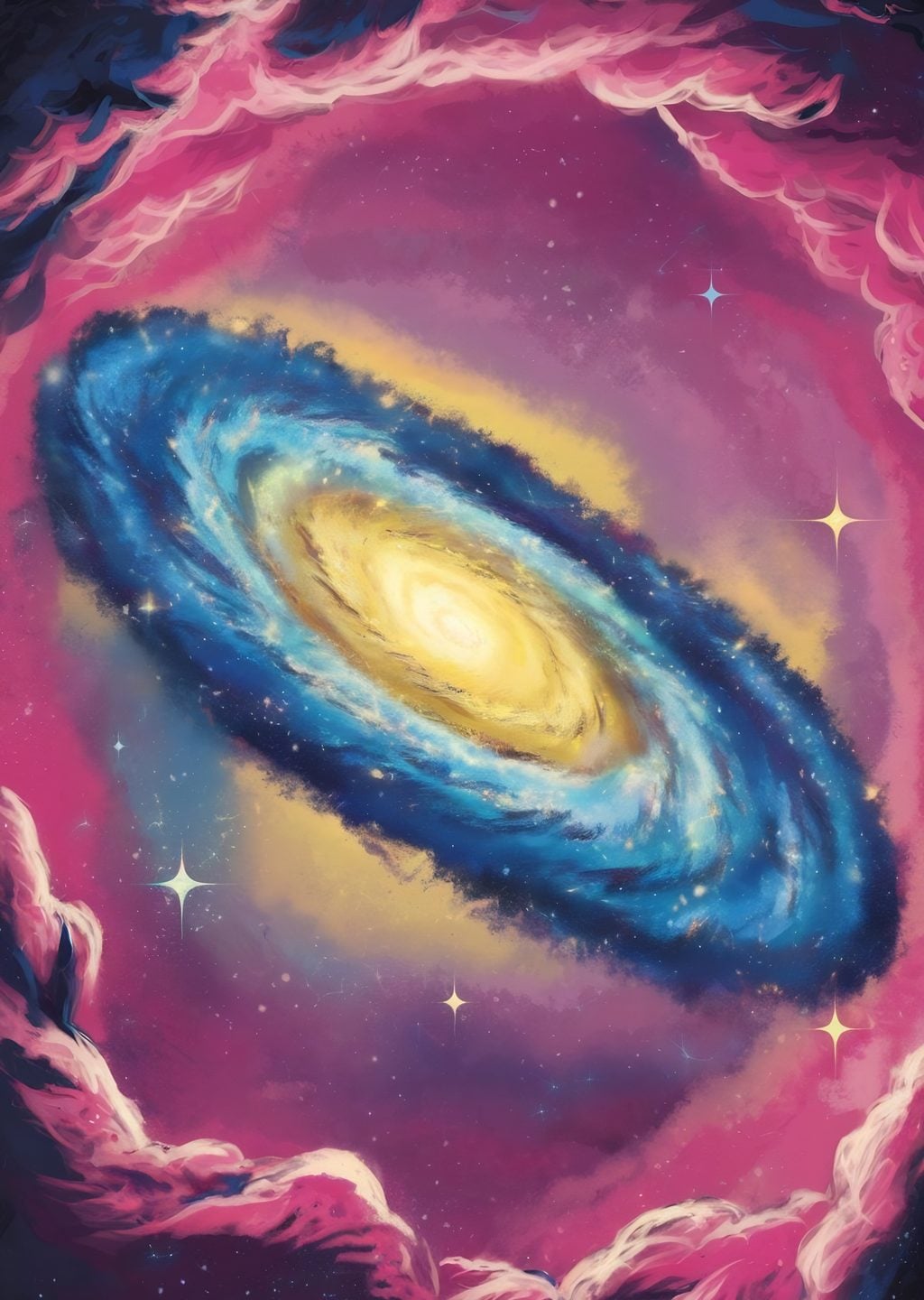Kozmik Sarmal Galaksi ve Pembe Nebula