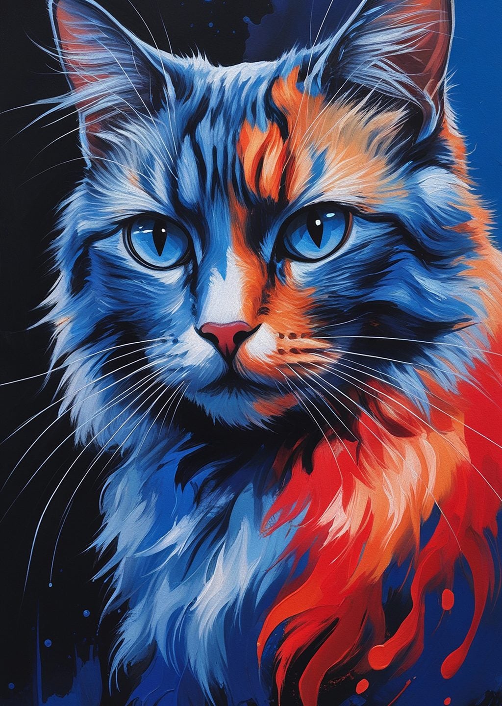 Renkli Kedi Portresi