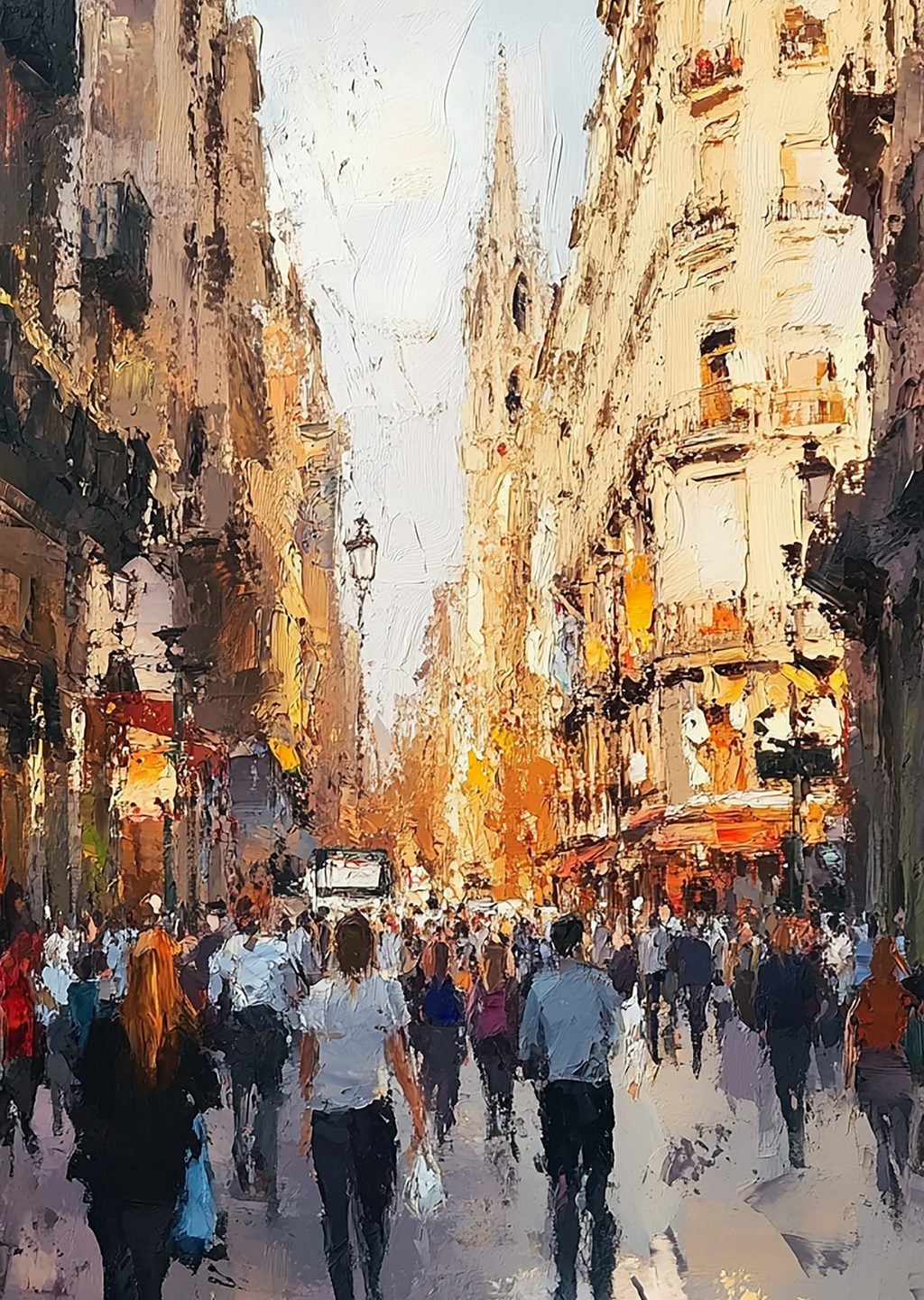 Barselona'da Kalabalık Cadde