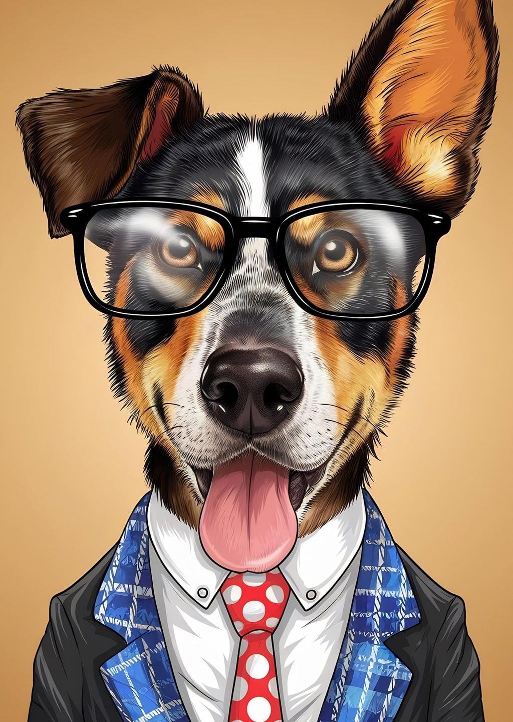 Şık Giyinmiş Köpek Karakteri