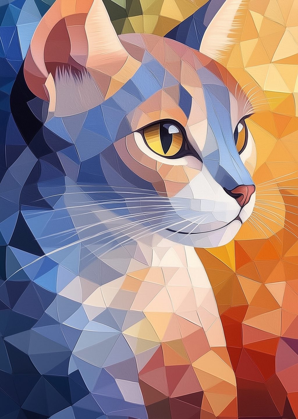 Geometrik Kedi Portresi