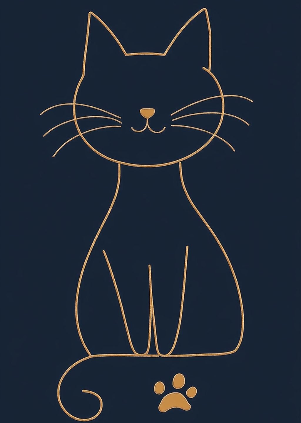 Minimalist Kedi İllüstrasyonu