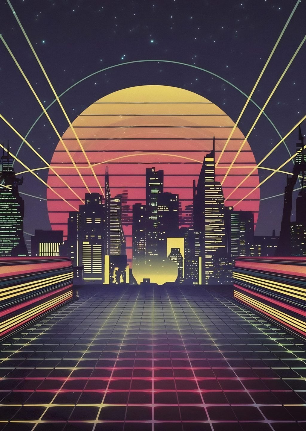 Retro Gelecek: Neon Şehir Manzarası