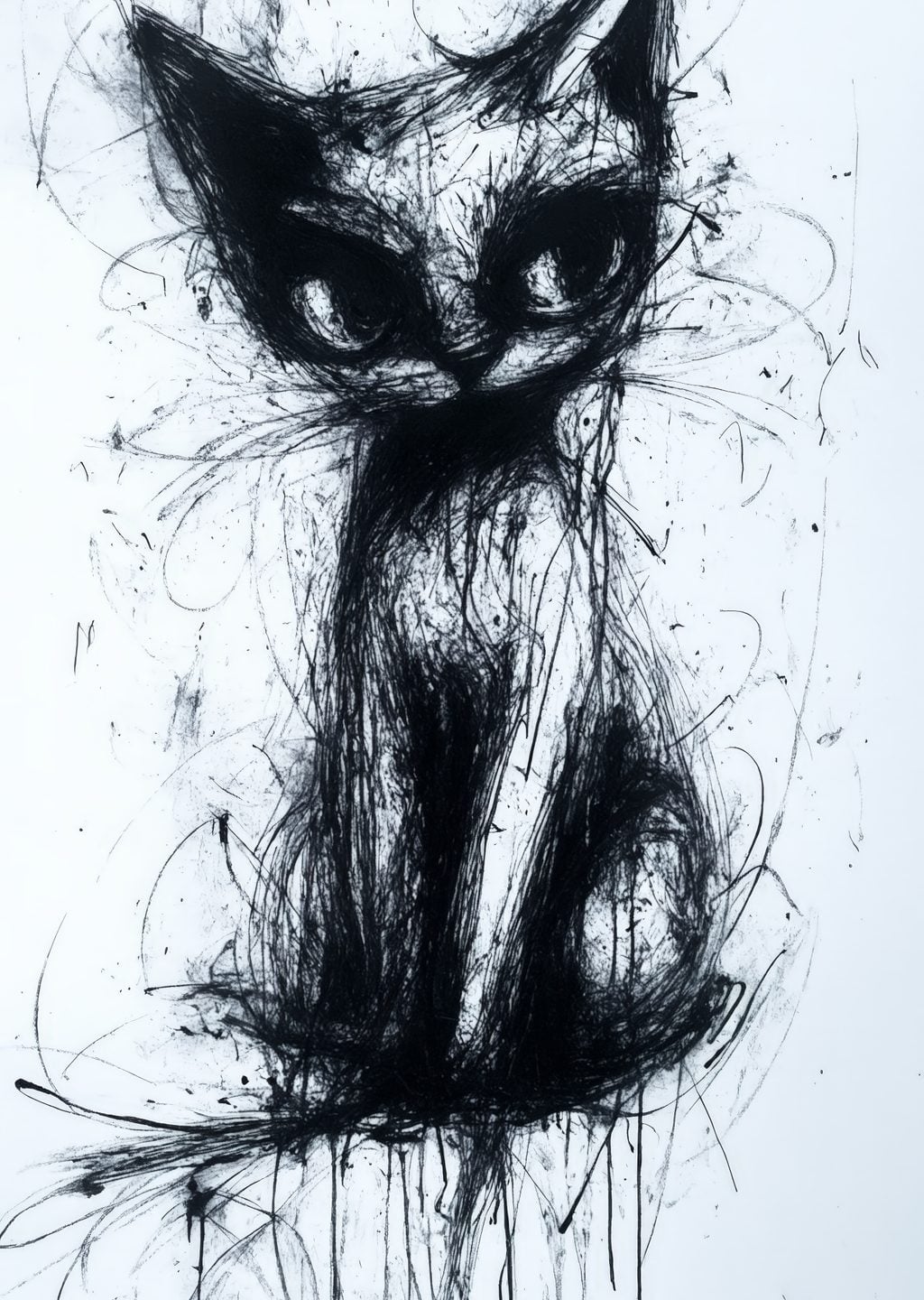 Minimalist Kedi İllüstrasyonu