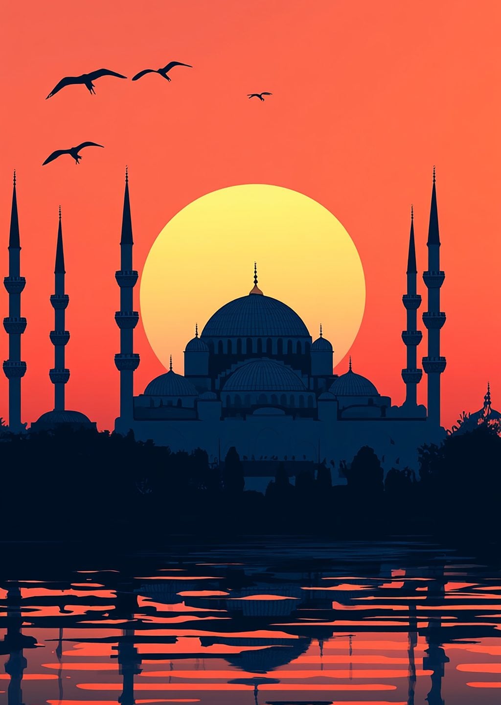 İstanbul Camisi: Gün Batımı Manzarası