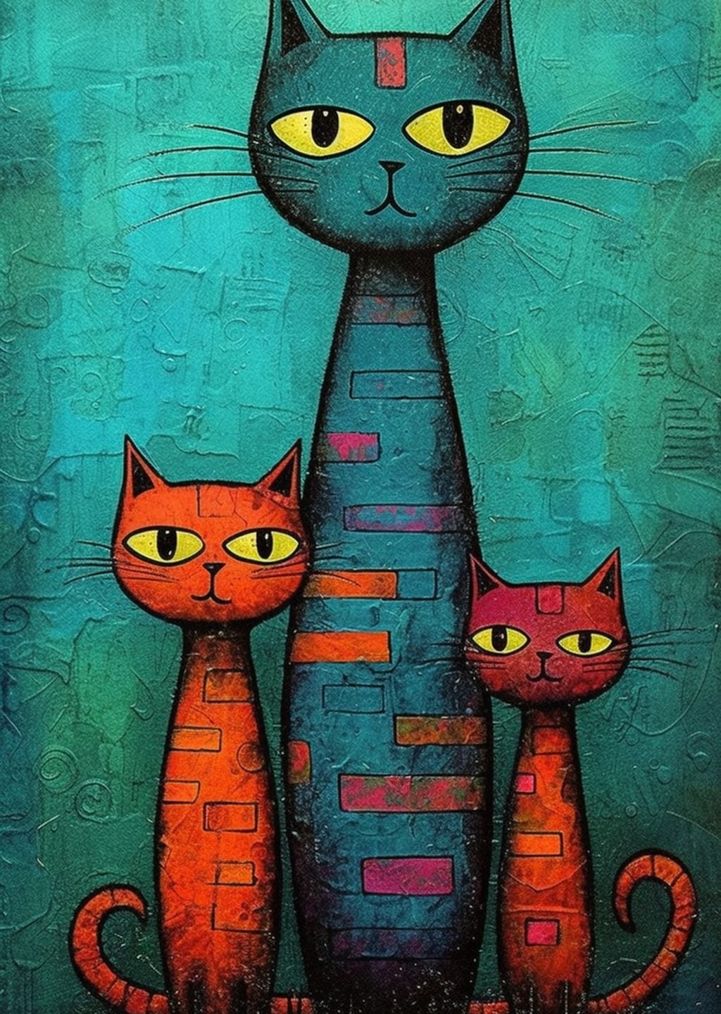 Renkli Kedi Ailesi