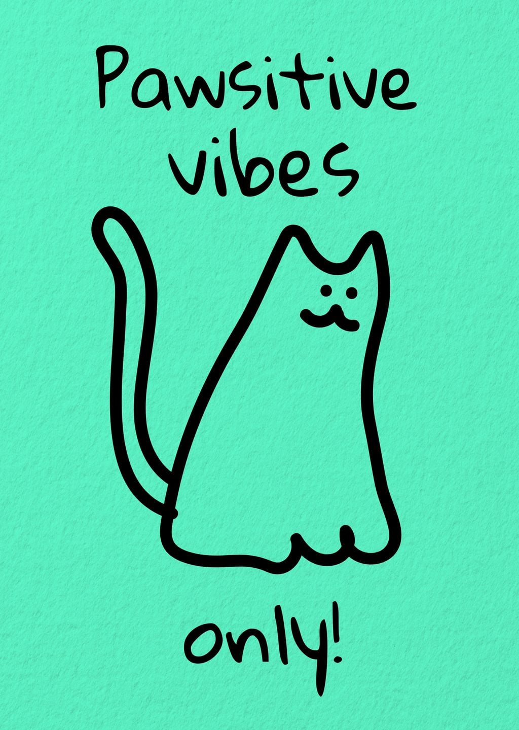 Pawsitive Vibes: Sevimli Kedi İllüstrasyonu