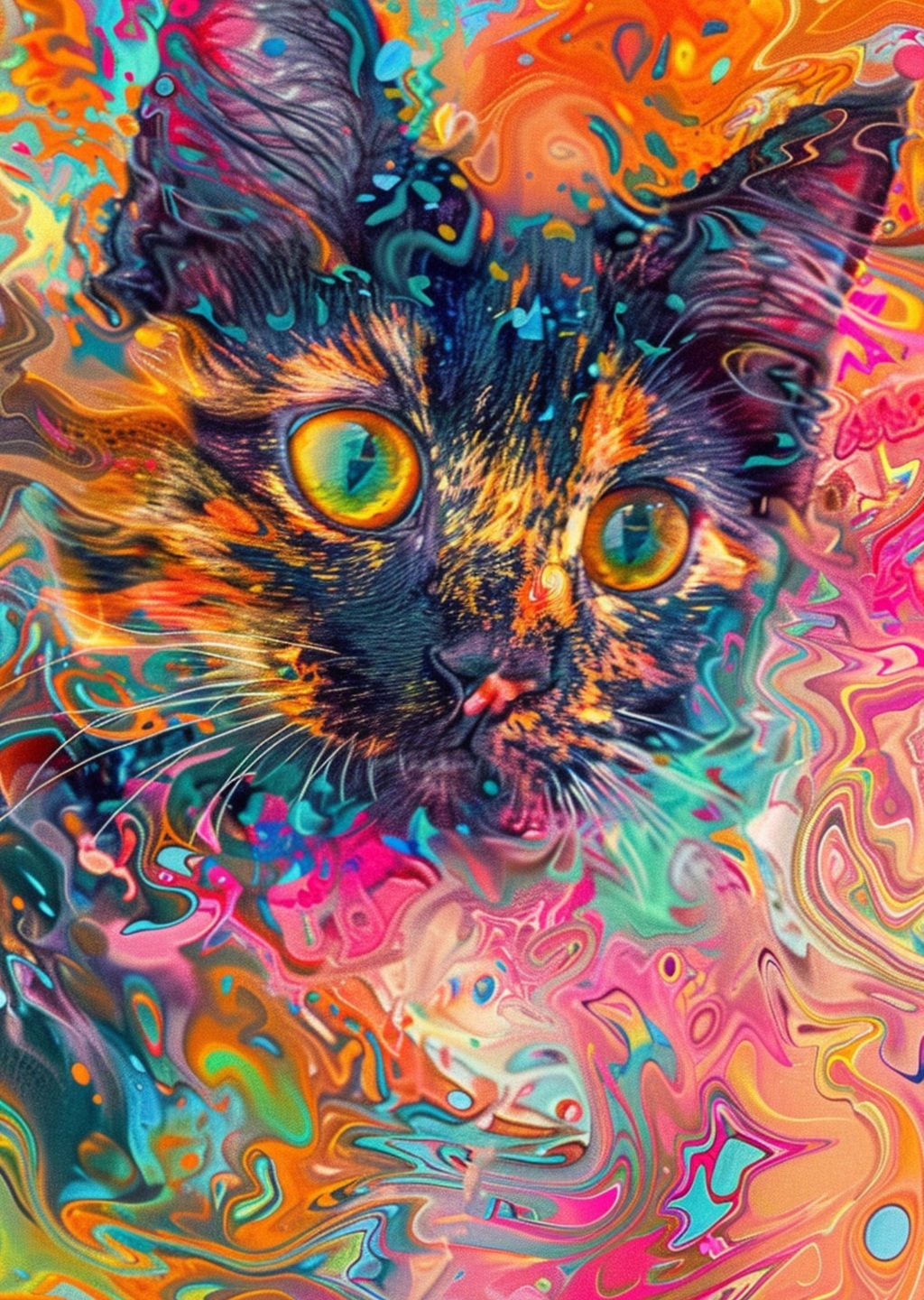 Renkli Kedi Portresi
