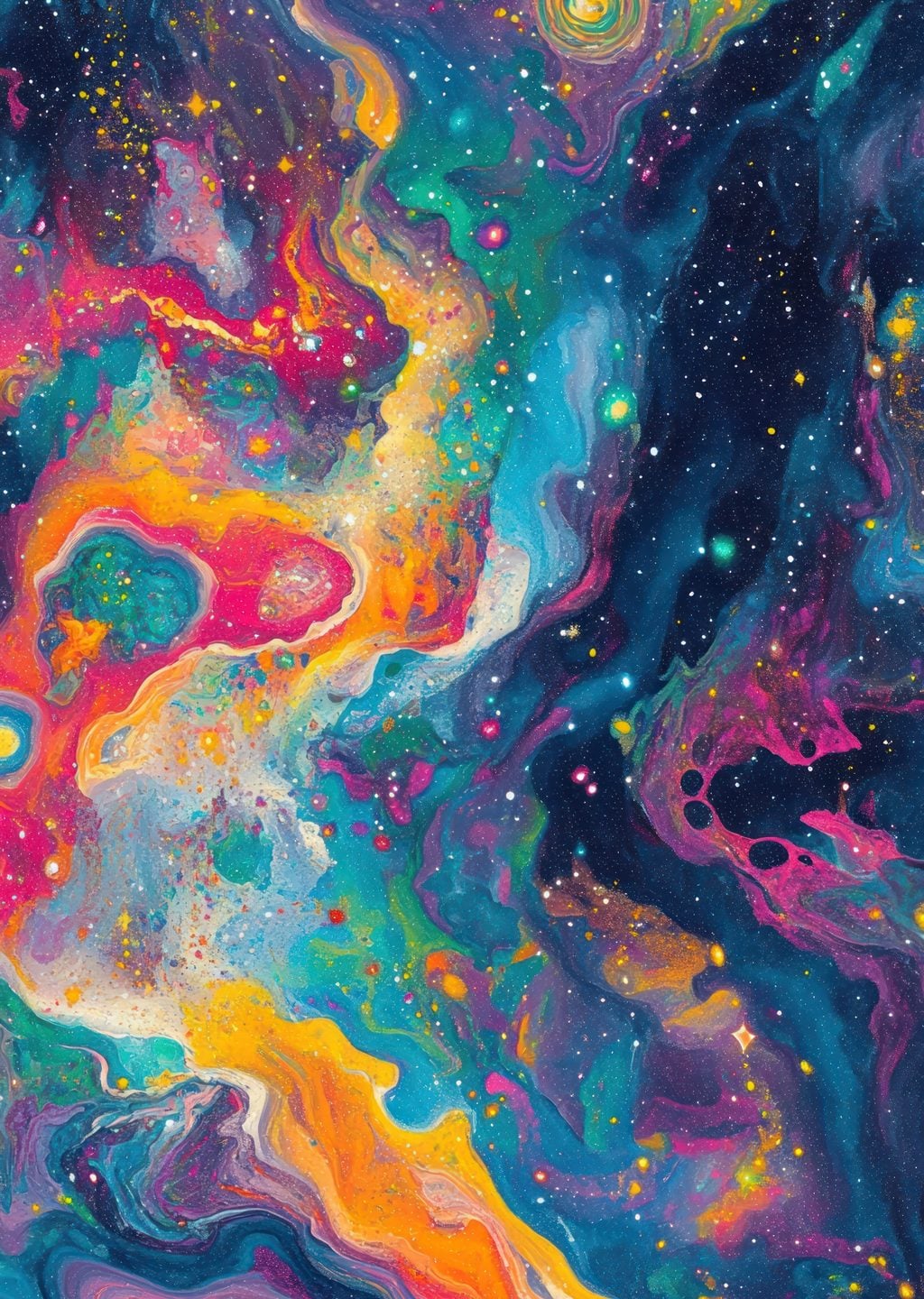 Renkli Kozmik Evren Sanat Eseri