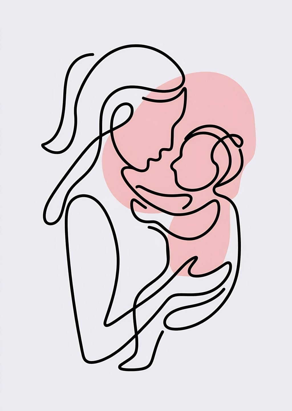 Anne ve Bebek İllüstrasyonu