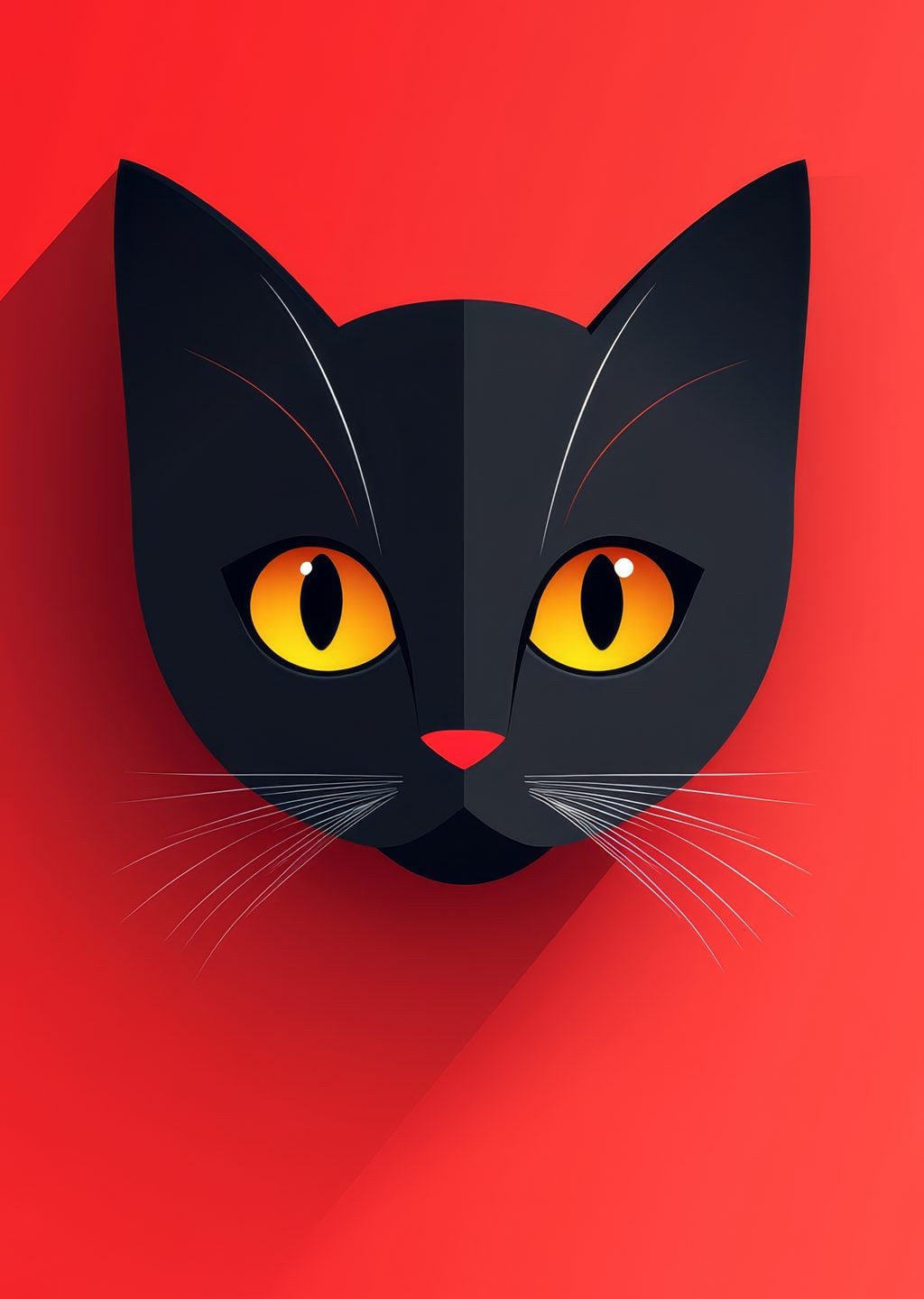 Minimalist Siyah Kedi İllüstrasyonu