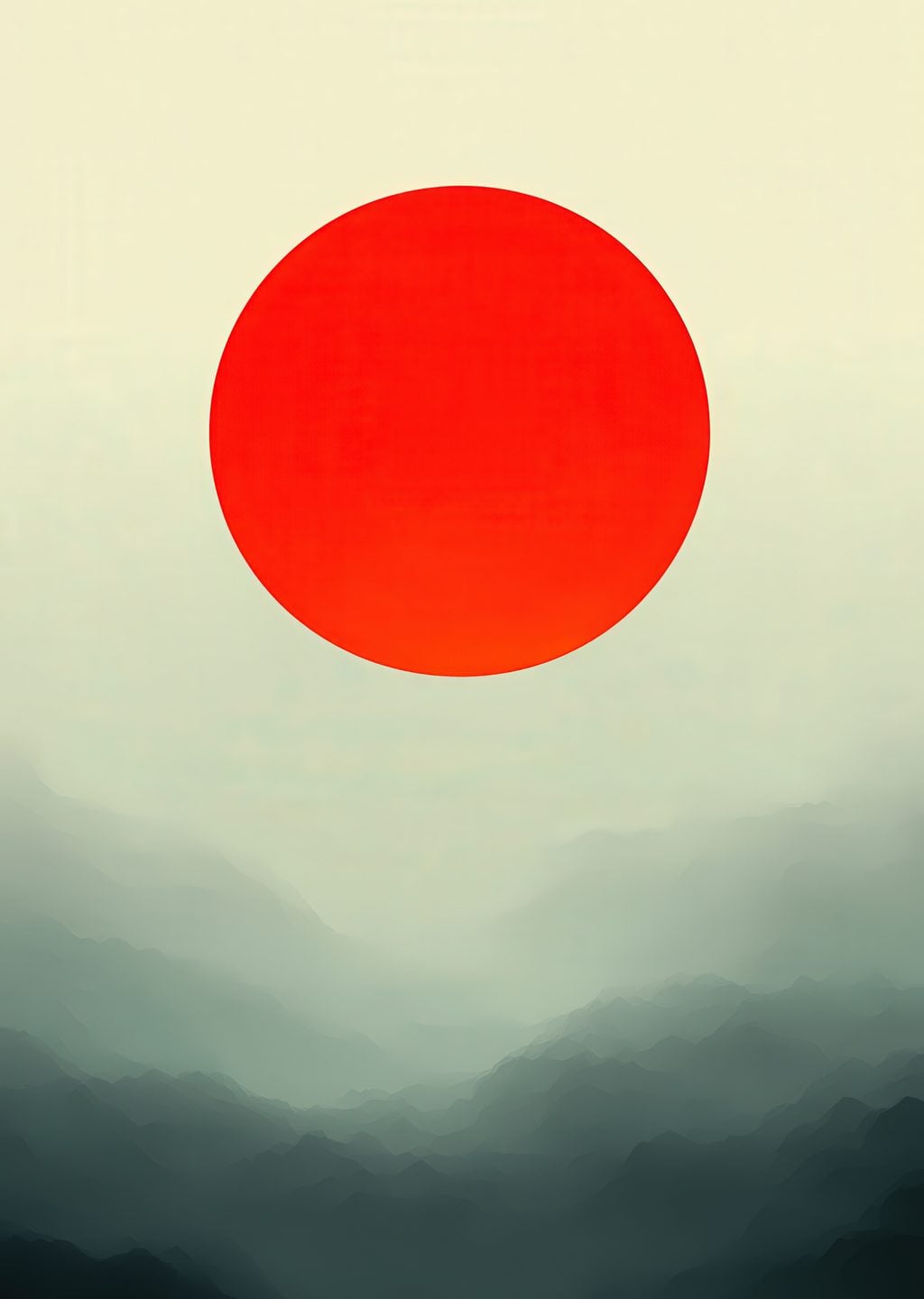 Japon Güneşi ve Dağ Manzarası