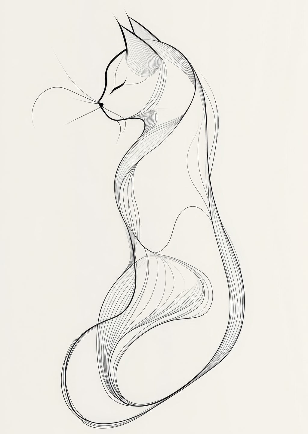 Minimalist Kedi İllüstrasyonu